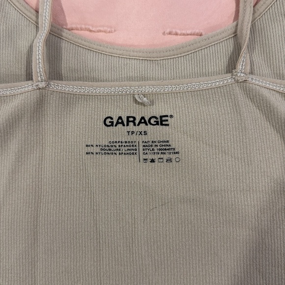 Garage Ribbed Beige Crop Top - Picture 3 of 3
